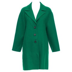 VALENTINO kelly green virgin wool blend single breasted oversized coat IT40 S