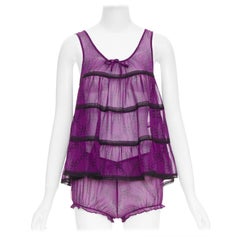 KIKI DE MONTPARNASSE 100% silk babydoll bloomer nightwear cami short set XS