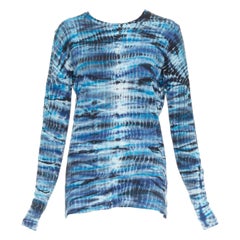 PROENZA SCHOULER Signature blue tie dye cotton long sleeve crew top M