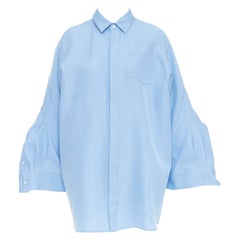 SACAI 2023 organza cotton exaggerated bell sleeves oversized shirt dress JP2 M