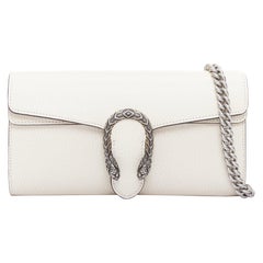 GUCCI Dionysus Mini cream textured leather chain crossbody flap bag