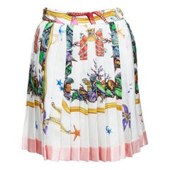 VERSACE 2021 Tresor De La Mer 100% silk starfish pleated skirt IT38 XS