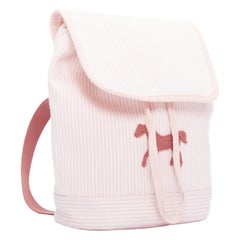 HERMES Cavalcolor pink white cotton wool felt horse backpack