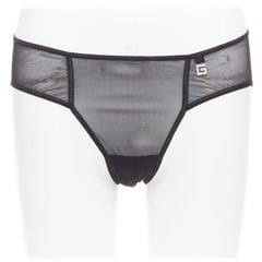 GUCCI Tom Ford Vintage crystal G logo sheer bottom underwear S