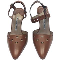 Manolo Blahnik Leather Heels With Cutouts 4