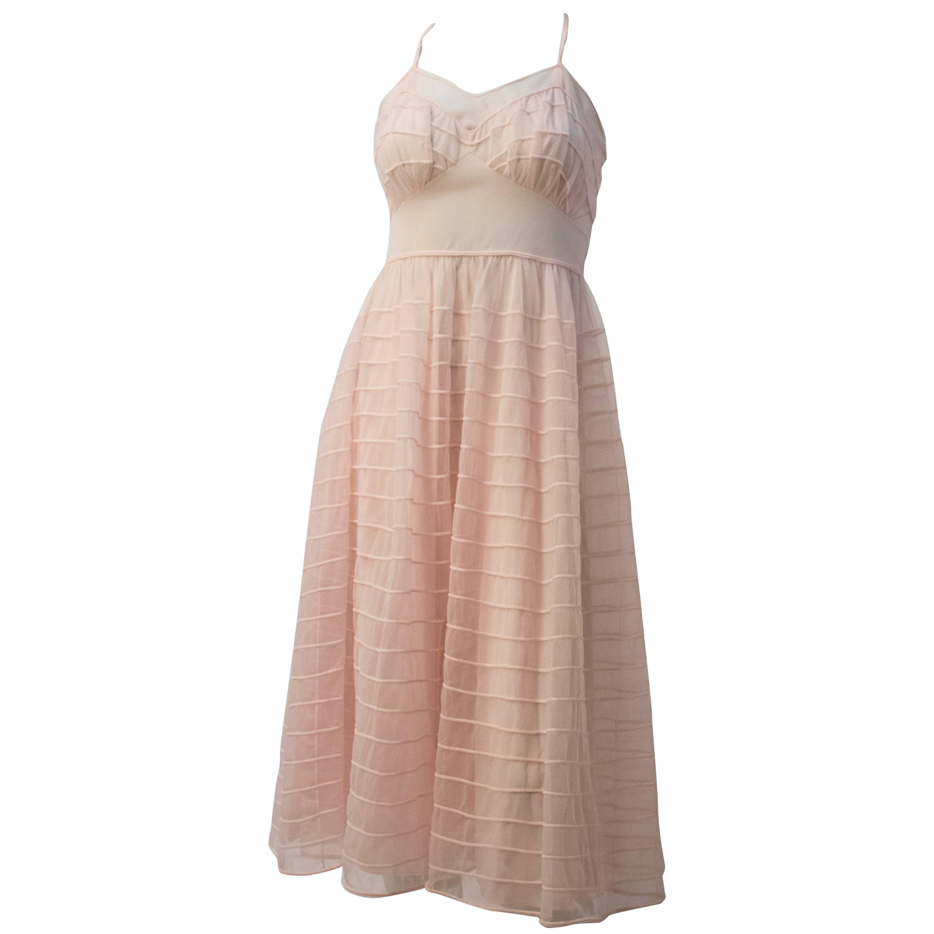 50s Pink Mesh Nightgown 
