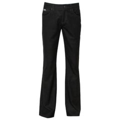 Used Emporio Armani Black Striped Straight Leg Trousers M