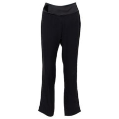 Used Emporio Armani Black Crepe Tapered Leg Trousers S