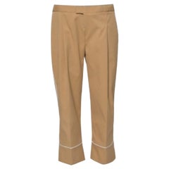 Dina Zaki Beige Synthetic Denim Mix Duel T Fashion Pants L