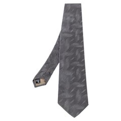Emporio Armani Grey Textured Silk Traditional Tie