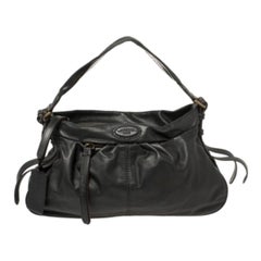 Lancel Hobo à poche frontale en cuir noir