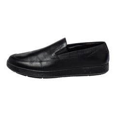 Prada Sport Black Leather Slip On Loafers Size 40