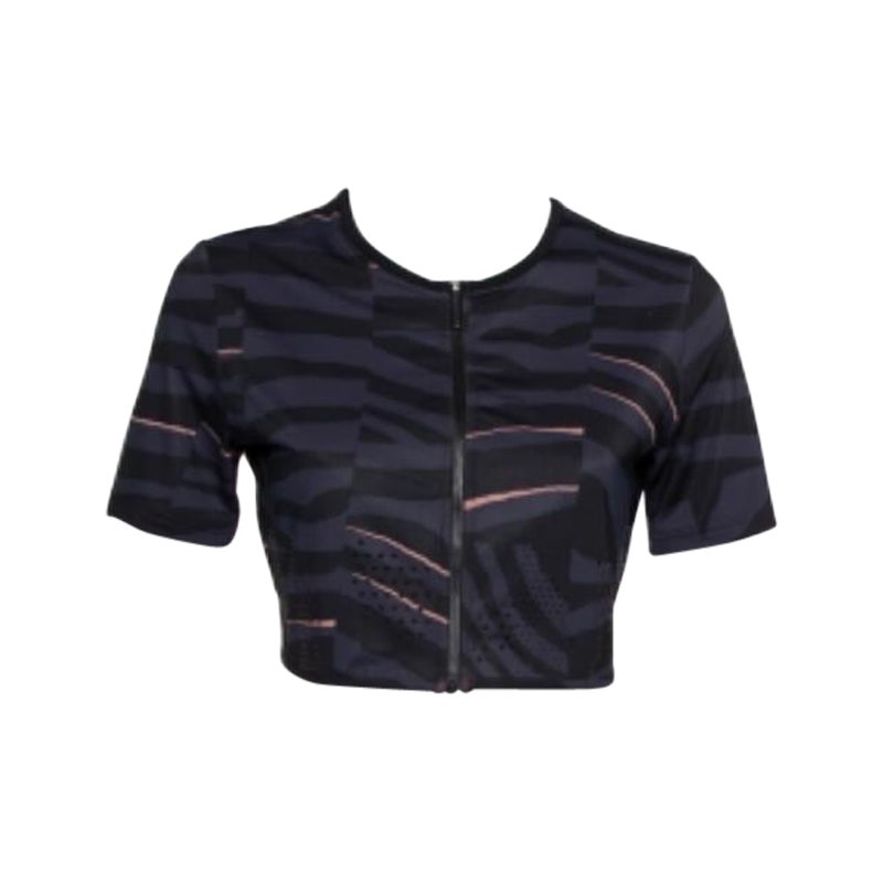 Stella McCartney Adidas Grey Train Crop Tee L For Sale