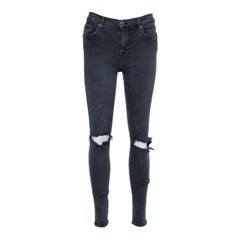 Grlfrnd Grey Denim Distressed Skinny Candice Jeans M