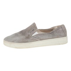 Prada Sport Grey Suede Slip On Sneakers Size 38.5