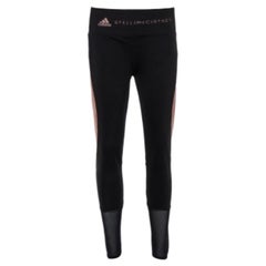Stella McCartney x Adidas Black/Pink Perforated Knit Leggings L