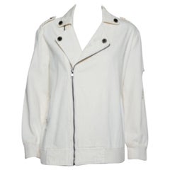 Du Mishmash Cream Denim Embellished Detail Jacket M