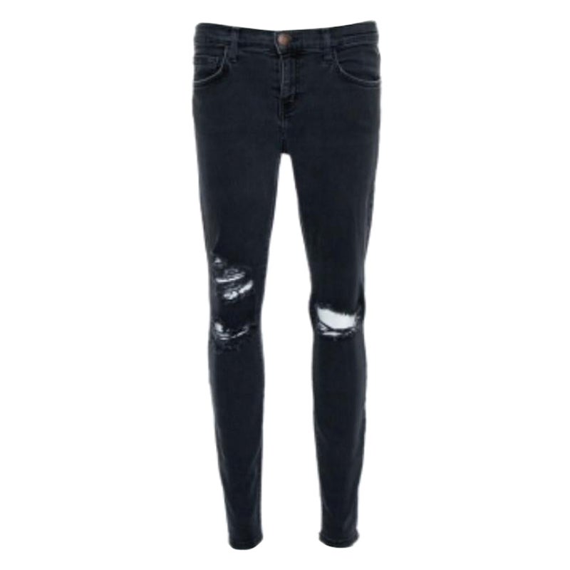Current Elliot Black Denim Destroyed Stilletto Jeans M For Sale