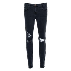 Current Elliot Black Denim Destroyed Stilletto Jeans M