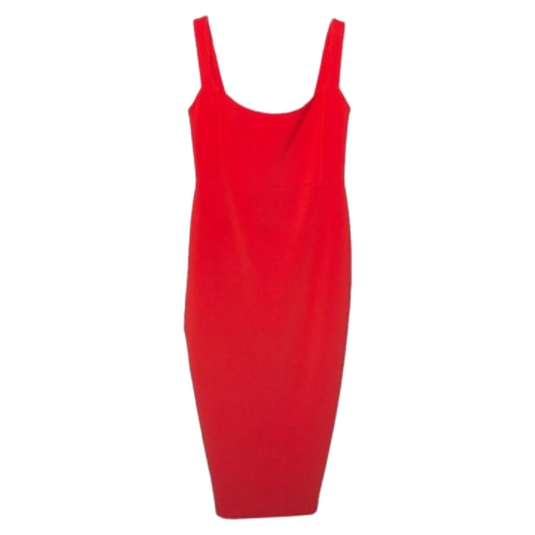 Nookie Cherry Red Stretch Crepe Sleeveless Sheath Dress S For Sale