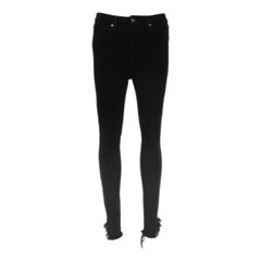 Good American Black Denim Frayed Hem Detail Good Waist Jeans M