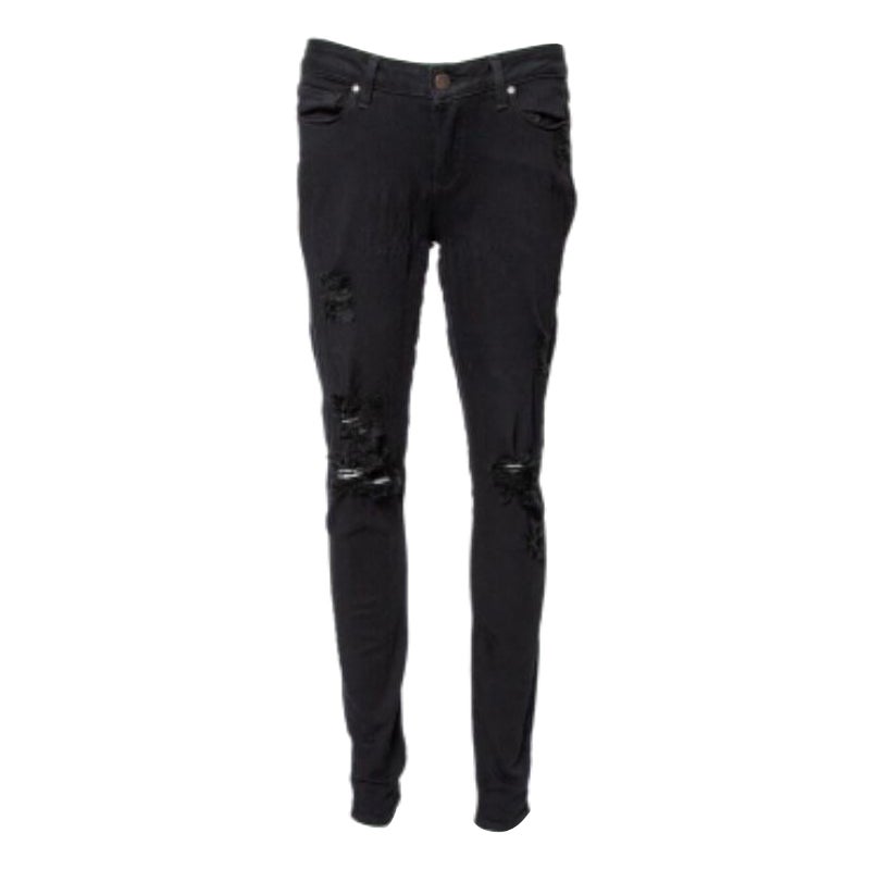 Paige Black Denim Ultra Skinny Distressed Verdugo Jeans M For Sale