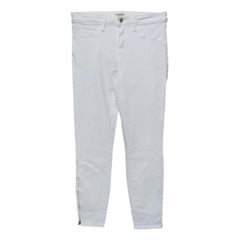 L'agence White Denim Zip Detail Skinny Andrea Jeans M