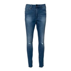 Neuw Blue Denim High Waist Skinny Distressed Marilyn Jeans M