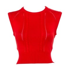Victor Glemaud Red Knit Sleeveless Open Back Detail Sweater Vest M