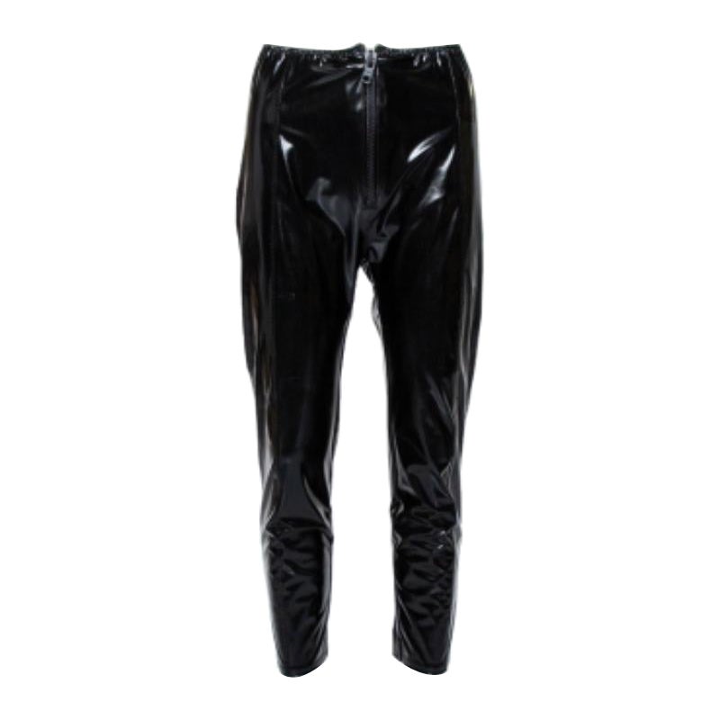 Lisa Marie Fernandez Black Faux leather Zip Front Hannah Cropped Leggings M For Sale