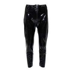 Lisa Marie Fernandez Black Faux leather Zip Front Hannah Cropped Leggings M