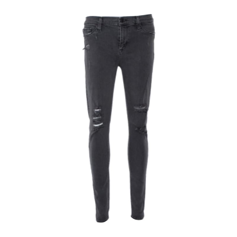 Hudson Dark Grey Denim Distressed Super Skinny Nico Jeans M For Sale