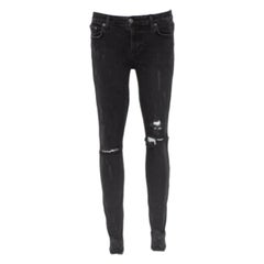 Lovers + Friends Black Denim Distressed Skinny Ricky Jeans M
