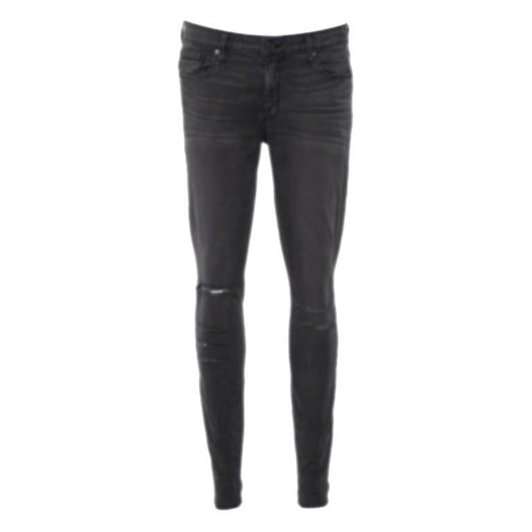 Parker Smith Dark Grey Denim Distressed Skinny Jeans M For Sale