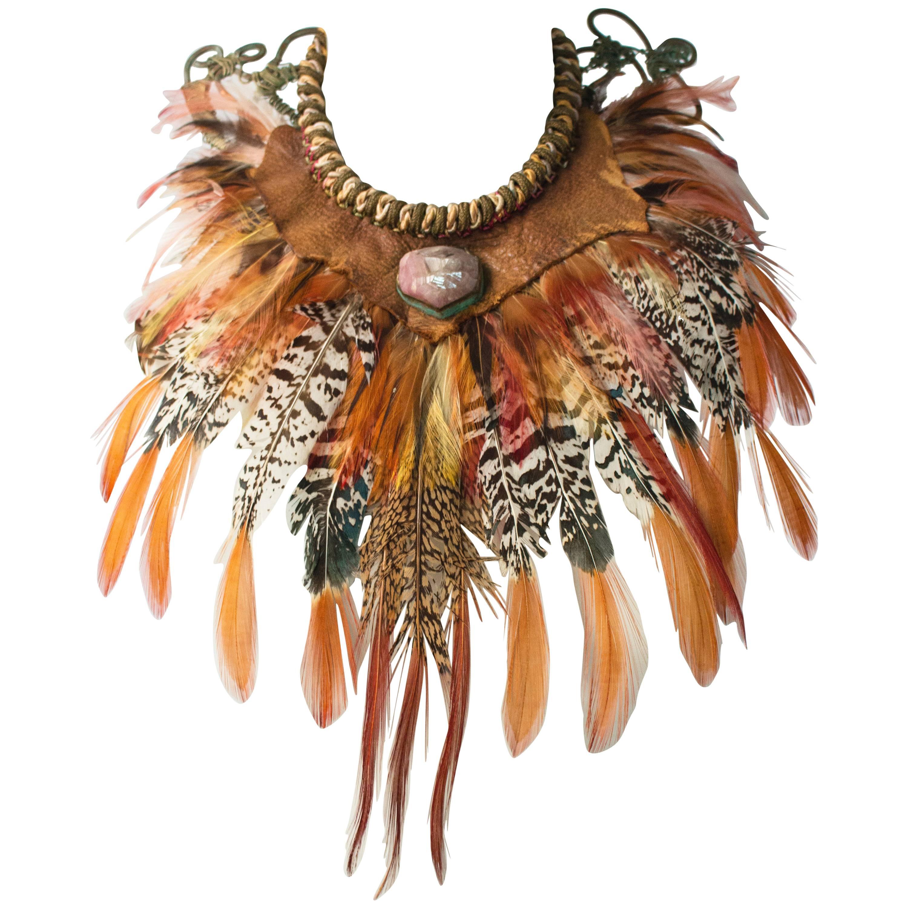 70s Alex and Lee Feathered Rope Collar