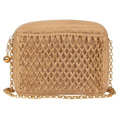 Chanel Beige Quilted Lambskin Vintage Timeless Camera Bag