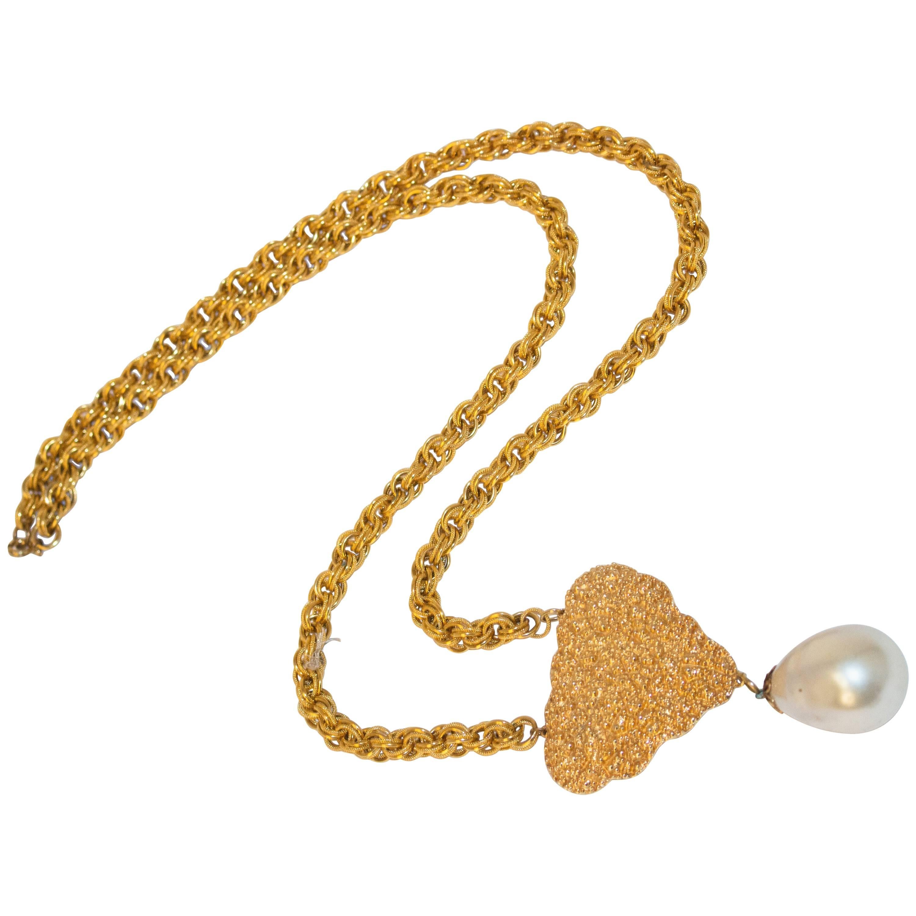 70s Marvella Large Faux Pearl Pendant