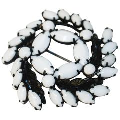 50s Weiss Milk Glass Brooch 12