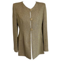 Beige jacket with Armani collections details.