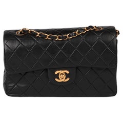 Chanel Black Quilted Lambskin Vintage Small Classic Double Flap Bag