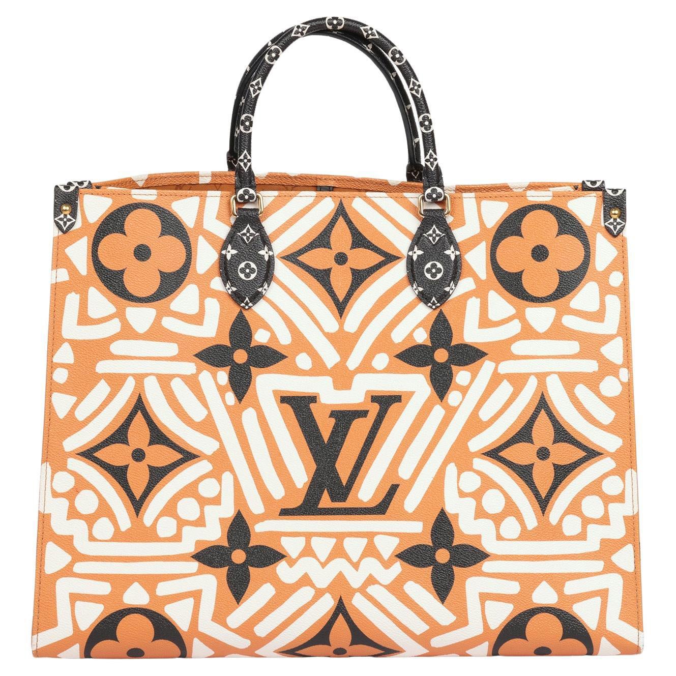 Louis Vuitton Orange, White & Black Giant Crafty Monogram Coated Canvas Onthego