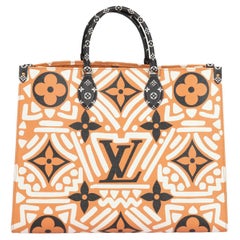 Louis Vuitton Orange, White & Black Giant Crafty Monogram Coated Canvas Onthego