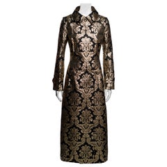 Dolce & Gabbana Gold Brocade Silk Tailored Evening Coat, FW 2000