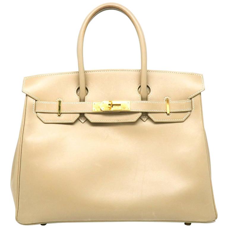 Hermes Birkin 30 Argile Box Calf Leather Top Handle Bag For Sale