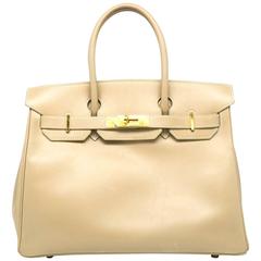 Hermes Birkin 30 Argile Box Calf Leather Top Handle Bag