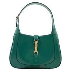 Gucci Jackie 1961 Green Leather Bag Small with Adjustable Strap