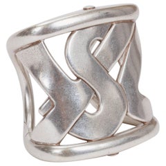 YSL Oversize Silver Cuff Bracelet