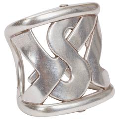 YSL Oversize Silver Cuff Bracelet 6