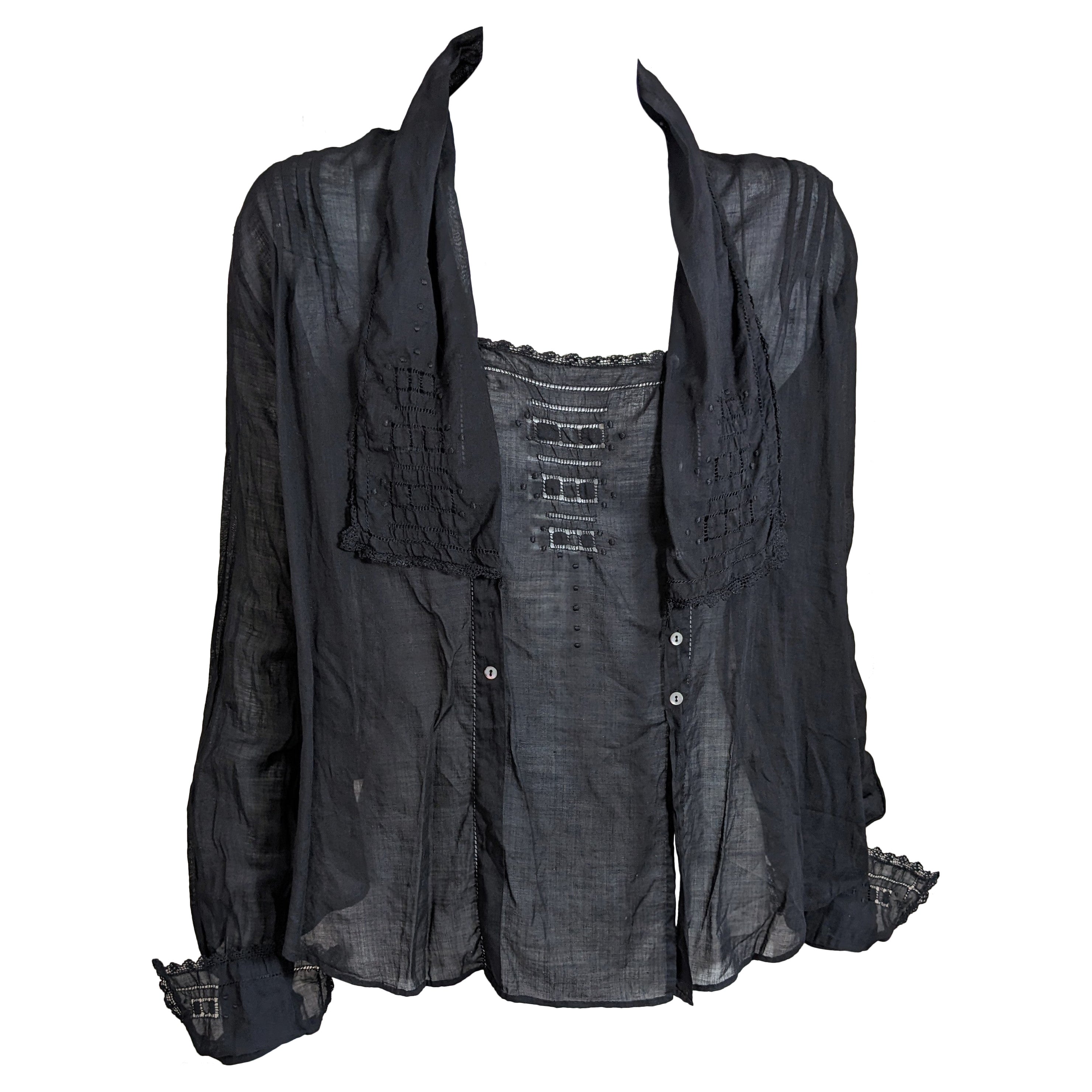 Edwardian Batiste Overdyed Armistice Blouse, Studio VL en venta