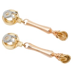 Burberry Two Tone Horse Hoof Drop Clip On Earrings